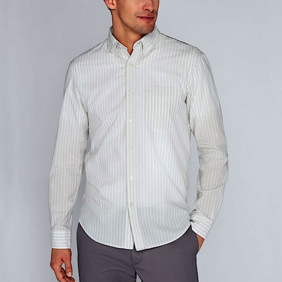 Airy Poplin Stripe Shirt - New With Tags - NEVER WORN - Grey Mix